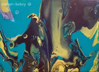 Unterwasserwelten II  abstraktes Acryl Gemälde zum Rätseln, Suchen u. Entdecken